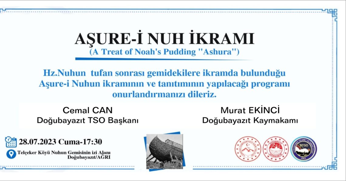 NUH’UN GEMİSİ 68. BULUŞMA VE AŞURE DAĞITIMA DAVETLİSİNİZ