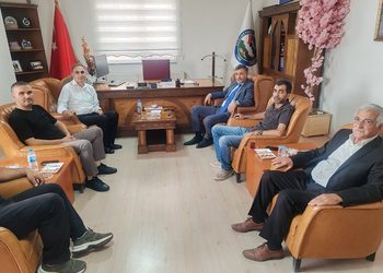 BAYDER Başkanı Ahmet Dumlu ve İş İnsanlarından Başkan Can’a Ziyaret