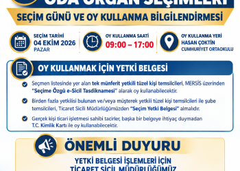 2026 YILI ODA ORGAN SEÇİMLERİ DUYURUSU